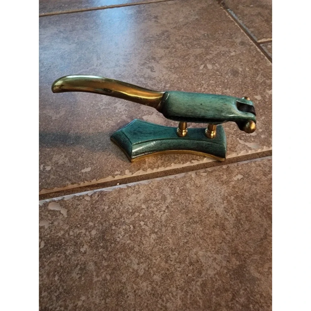 Vintage Sabra Brass Nutcracker Verdigris Patina Made in Israel Mid Century Decor